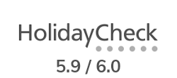 Logo von HolidayCheck mit einer Bewertung von 5,9 von 6,0.